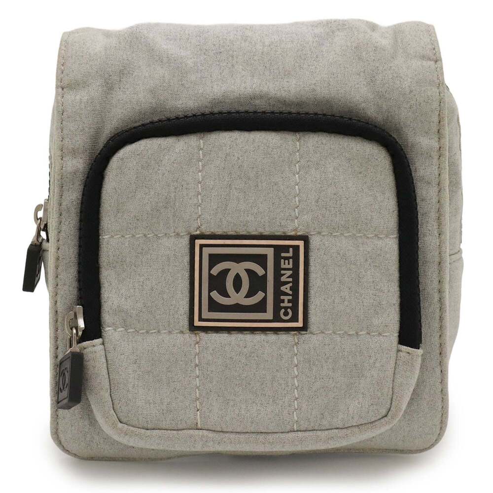 CHANEL Gray Logo Pouch - Picture 1 of 10